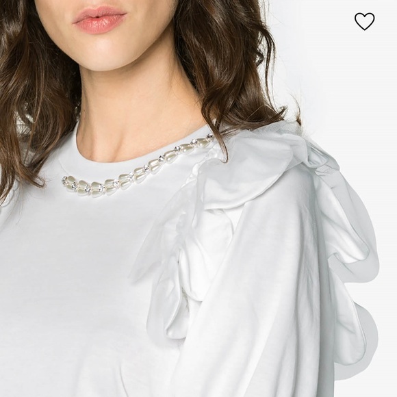 Simone Rocha NWOT M White Blouse with Ruffle Details - Picture 13 of 13